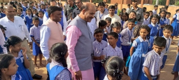 Lok Sabha Speaker meets students at Poinguinim school