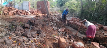 Portion of PWD’s wall built in pvt property at Chimbel taken down