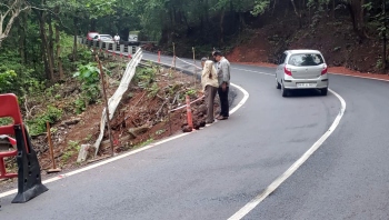 PWD begins work on protection wall at dangerous Karmalghat stretch