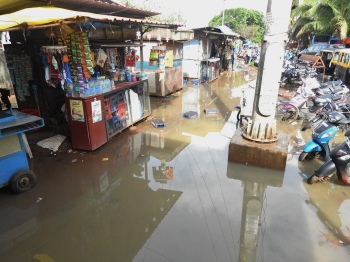 Aquem-side of Margao rail station waterlogged