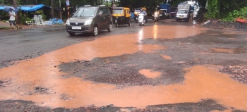South district hospital road develops craters