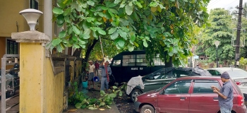 Vehicles parked in front of police station cleared