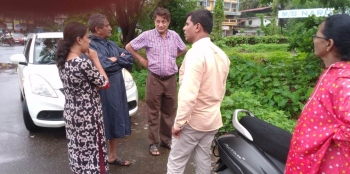 PWD, locals inspect overflowing sewage manholes at Arlem-Raia