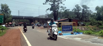 PWD (NH) repairs crack on NH66 in Canacona