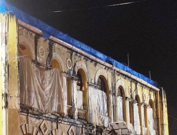 MMC bldg gets cover to stop rain seepage