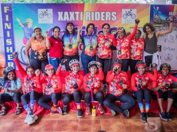 Goan girls and women complete cycling despite heavy rain