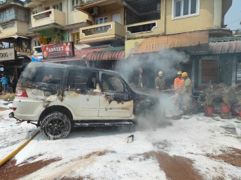 Four-wheeler gutted in blaze