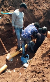 Underground gas pipeline ruptured at Curti