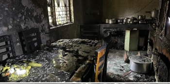 Lucky escape for family as cylinders catch fire