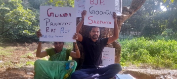 Chimbel local, widow protest against sarpanch over house demolition