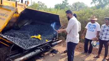 Siridao road woks taken up for hotmixing after 6 years
