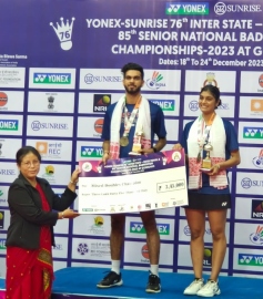Tanisha wins mixed doubles badminton gold at senior nationals
