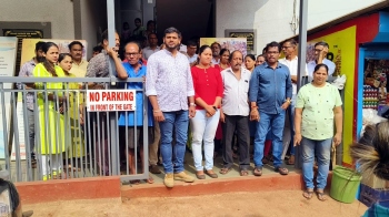 Locals march to Reis Magos p'yat over water shortage