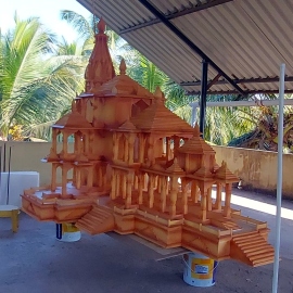 Vasco family makes large thermocol replica of Ram Mandir