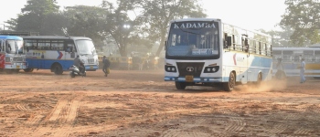 Clouds of dust greet commuters at relocated Margao bus stand