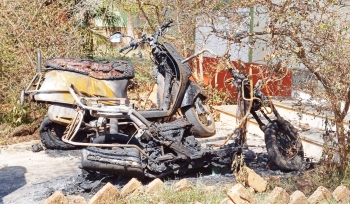 Two-wheelers gutted in arson attack at Nessai