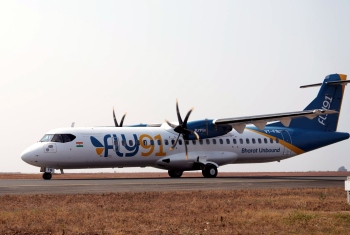 Goa-based Fly91 begins operations from Mopa, receives water cannon salute