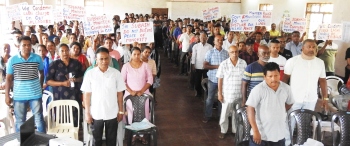 Areal gram sabha members demand withdrawal of FIR against villagers