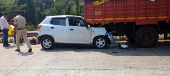 Car rams into truck on Mapusa highway