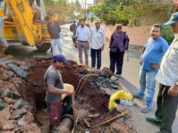 Water pipeline bursts in Mapusa, supply disrupted