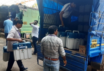 EVMs handed over to officials for storage in strong rooms