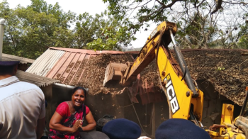 Tensions rise as illegal structures demolished in Sangolda despite pleas