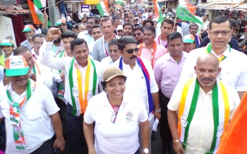 INDIA bloc makes presence felt in Margao with padayatra to Aquem