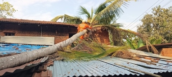 Houses damaged after Saturday's rain in Ponda