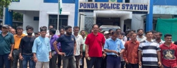 High tension rises outside Ponda Police station after assault on PWD worker