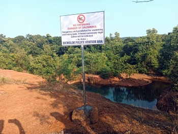 Goa Police place signboards at water bodies in Bicholim
