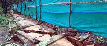 Wall at proposed Krishi Ghar near Chaudi collapses