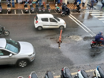 Sewage stink returns near MMC building as underground line issues resurface