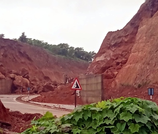 A month on, collapsed NH66 protection wall yet to be repaired in Malpem