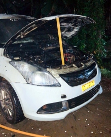 Tourist taxi damaged in fire near Mapusa