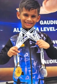 Young gymnast Danilo bags five medals