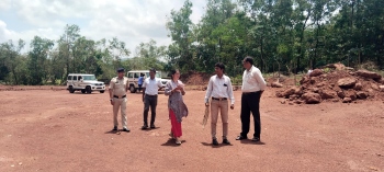 Authorities inspect hill-cutting at two sites in Dharbandora