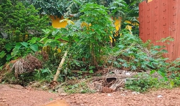 Public well filled up with mud in Mapusa