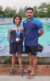 Goa’s young swimming sensation Purvi Naik credits her success to parents and coach Sujith