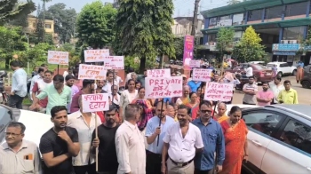 Ponda market vendors protest footpath encroachment by non-Goan sellers