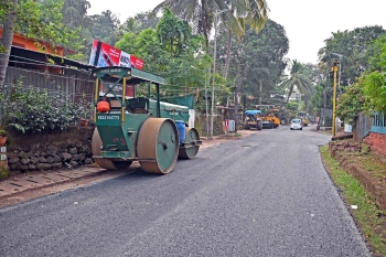 Ribandar road getting hot-mix carpet ahead of Exposition