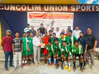 St Xavier High School Velim win inter-school football in Cuncolim