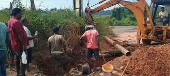 Water pipeline bursts at Guirim