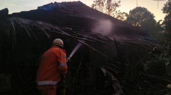 House badly damaged in fire at Sattari