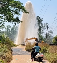 Over million litres of water go waste as JCB damages water pipeline in Paroda