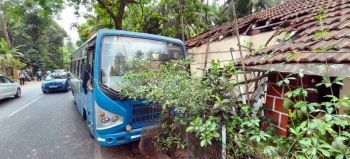 KTC bus rams into house at Chicalim