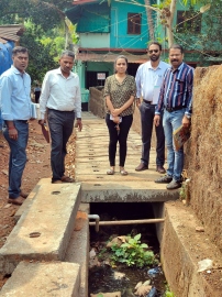 Canacona CHC, p'yat inspect drain polluted with waste in Agonda