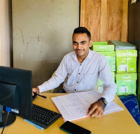 Being hearing impaired, this multi-tasking staffer credits his success to supportive kin