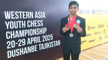 Ethan Vaz shines with five medals at Western Asia Youth Chess C'ships