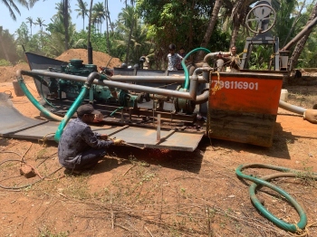 Officials destroy sand mining suction pump at Xelvona