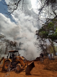 Industrial waste fire rages in Sanguem for second day
